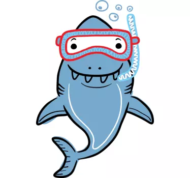 Happy shark diving majica - TenStickers