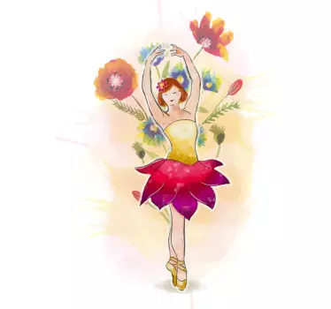 Ballet flower dance dojenčkova majica - TenStickers