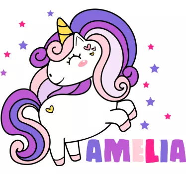 Unicorn personalized amilia dojenčkova majica - TenStickers