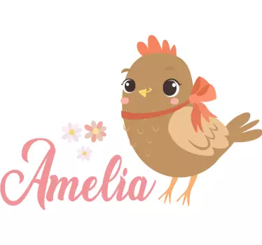 Dojenček rjav piščanec z imenom dojenčkova majica - TenStickers