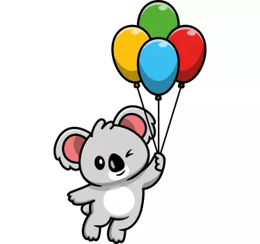 Siva koala z otroško srajco z balonom - TenStickers