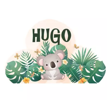 Srčkana koala za fantka z imenom otroška majica - TenStickers