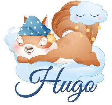 Sleepy squirrel design dojenčkova majica - TenStickers