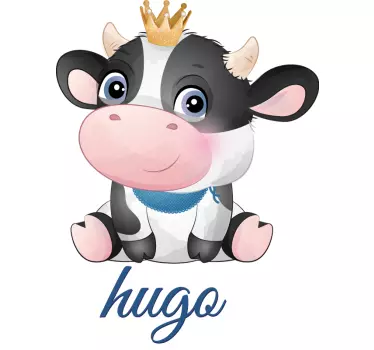 Ljubka krava za fantka z otroško majico z imenom - TenStickers