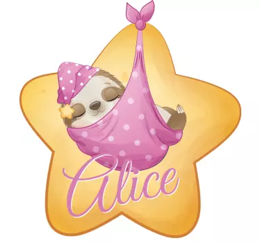 Srčkan lenivec za punčko z otroško majico z imenom - TenStickers