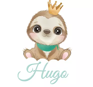 Crowned sloth character dojenčkova majica - TenStickers