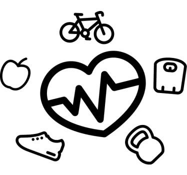 Majica heartbeat fitness symbols - TenStickers