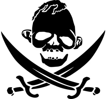 Creepy pirate skull majica - TenStickers