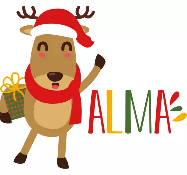 Božične majice s prilagodljivim imenom rudolph design - TenStickers