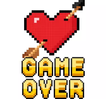 Pixelated heart game majica - TenStickers