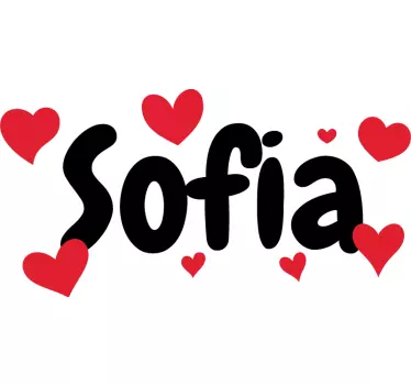 Ime s srčki personalizirana majica - TenStickers