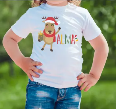 Božične majice s prilagodljivim imenom rudolph design - TenStickers