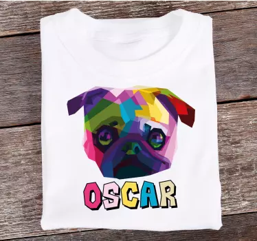 Colorful pug portrait majica - TenStickers