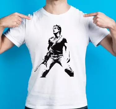 črno-bela majica bruce springsteen - TenStickers