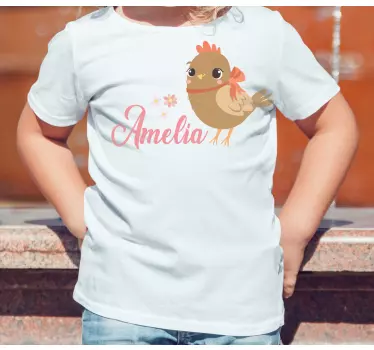 Dojenček rjav piščanec z imenom dojenčkova majica - TenStickers