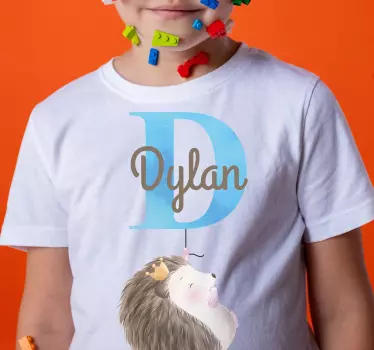 Dojenčkova majica dylan s ježkom in krono - TenStickers