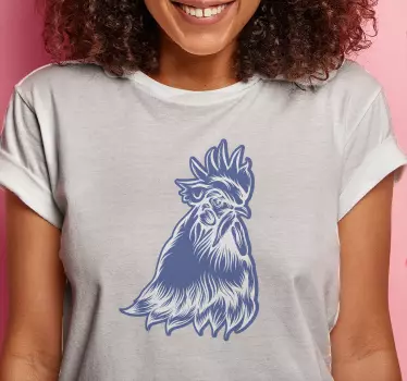 Eleganten potisk petelina majica - TenStickers