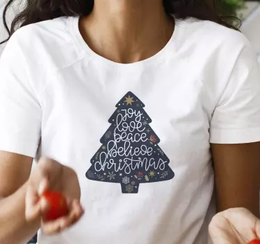 Joy love božična majica božična majica s kratkimi rokavi - TenStickers