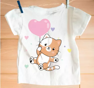 Ljubka orage mačka baloni otroška majica - TenStickers