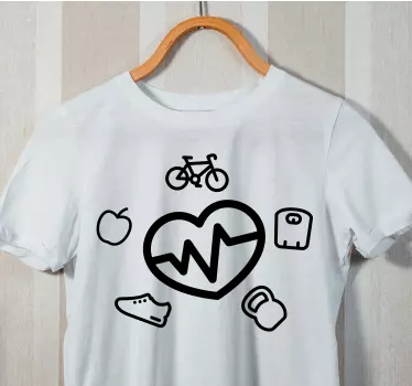 Majica heartbeat fitness symbols - TenStickers