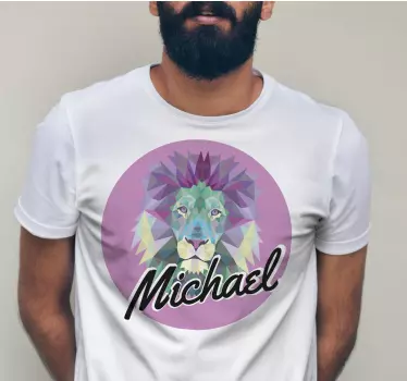 Majica z barvitim portretom leva - TenStickers