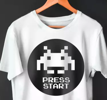 Pixel pritisnite start majica - TenStickers