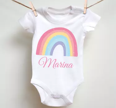 Rainbow personalized baby wear dojenčkova majica - TenStickers