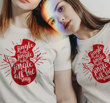 Rdeča božična majica s snežinkami - TenStickers