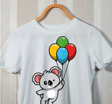 Siva koala z otroško srajco z balonom - TenStickers