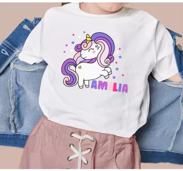 Unicorn personalized amilia dojenčkova majica - TenStickers