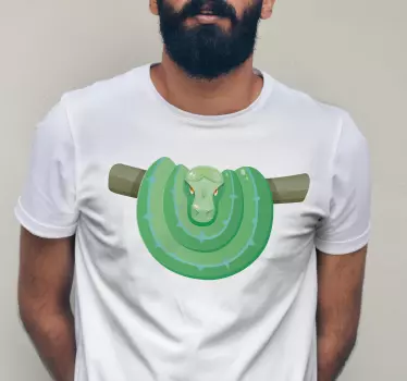 Zelena boa kača na drevesni majici - TenStickers