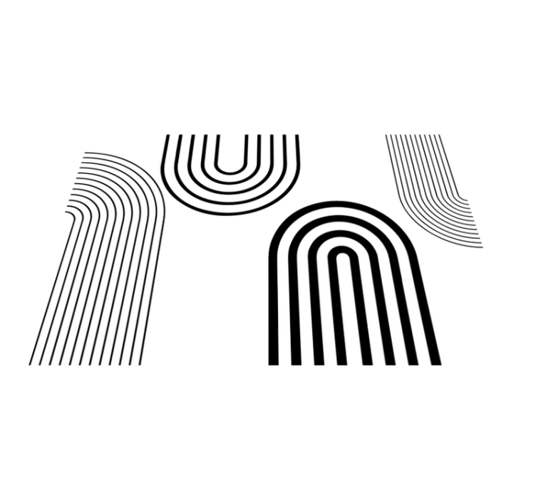 Tanki minimalistični črni loki Bel vinilni preproga - TenStickers