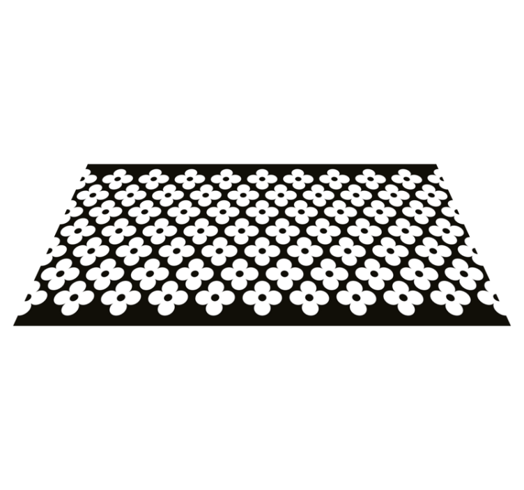 Enostavne oblike cvetov Črni vinilni preproga - TenStickers