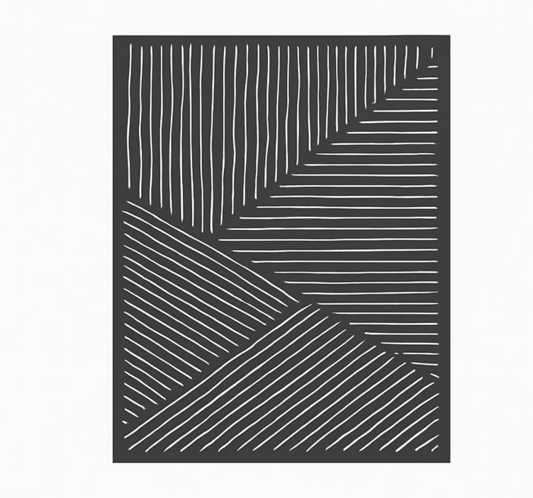 Bele valovite črte Vinilna preproga za kuhinjo - TenStickers