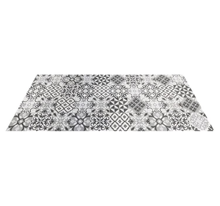 Sivo ustvarjeno Vinilna talna obloga v imitaciji ploščic - TenStickers