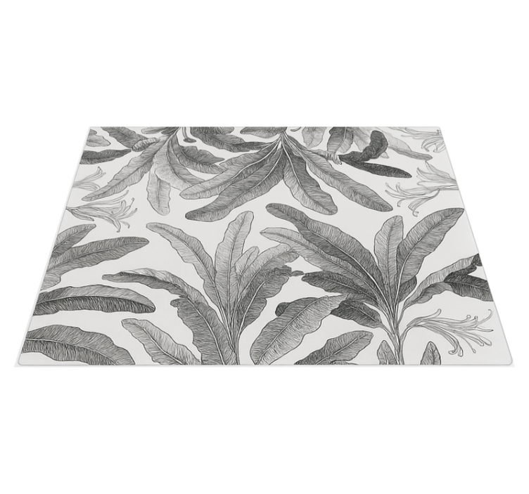 Graceful grey palms vinilna preproga za kuhinjo - TenStickers