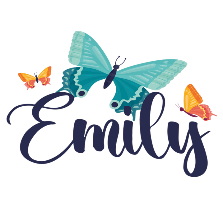 Tepih z živalskim potiskom dvoobarvne metulje z imenom - TenStickers