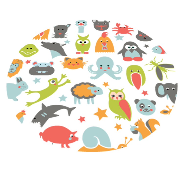 Tepih z živalskim potiskom v krogu - TenStickers