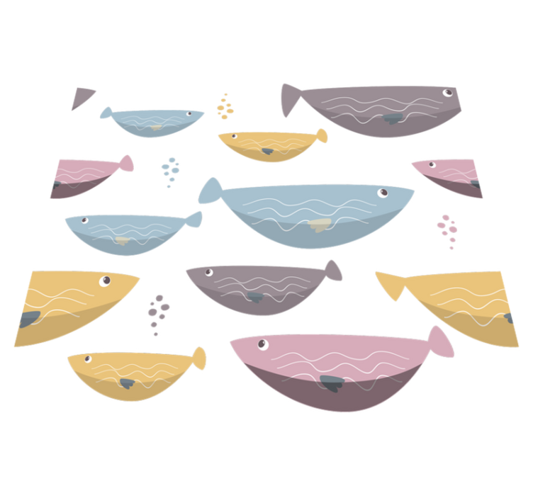 Tepih z živalskim potiskom v barvitih ribicah - TenStickers