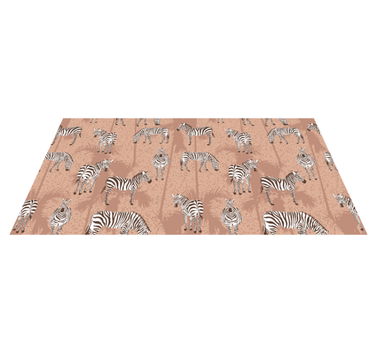 Tepih z živalskim potiskom zebra in palme rjav - TenStickers