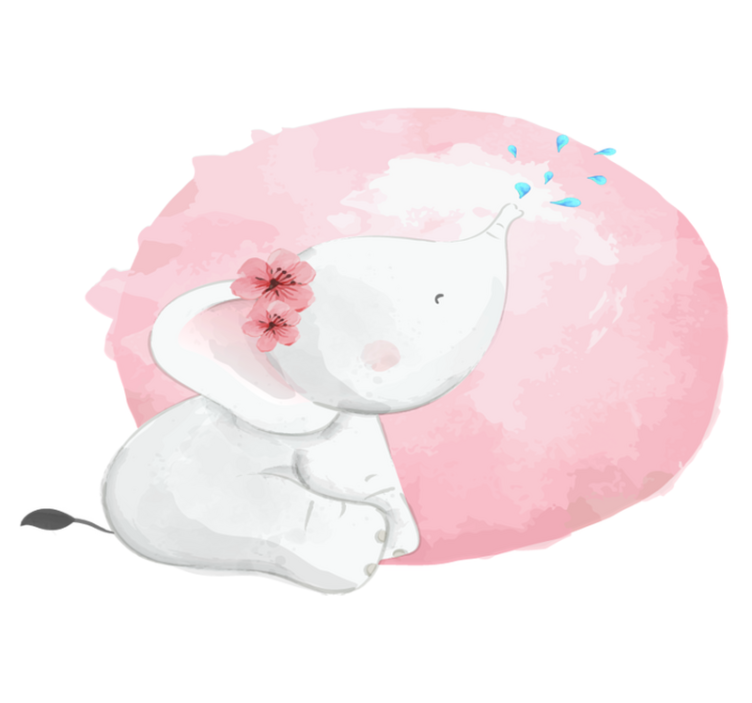 Tepih z živalskim potiskom slončka za deklice - TenStickers