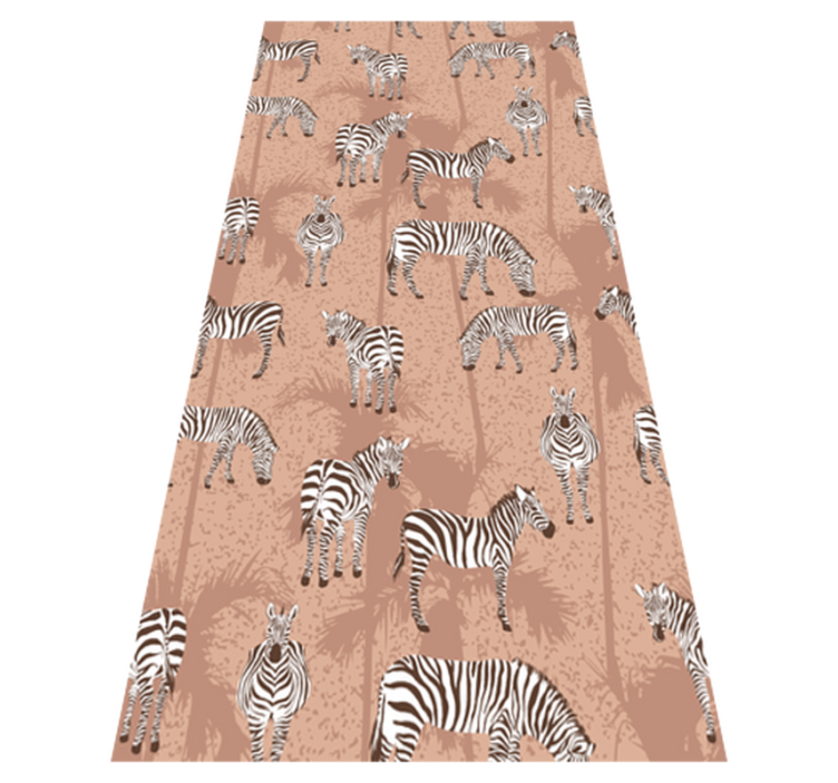 Tepih z živalskim potiskom zebra in palme rjave - TenStickers