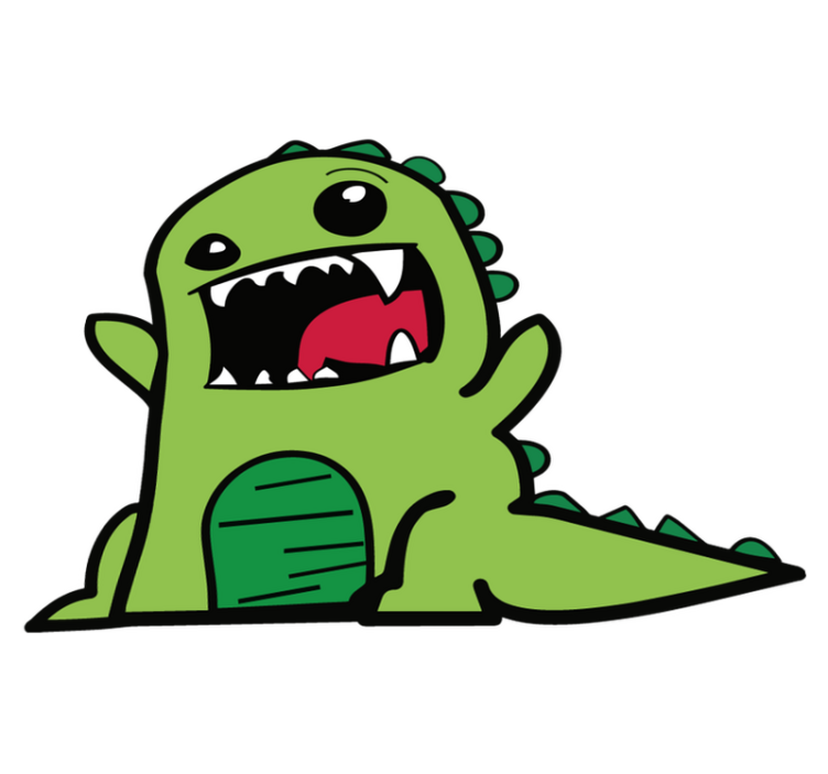 Tepih z živalskim potiskom zeleni dinozaver strahotka - TenStickers