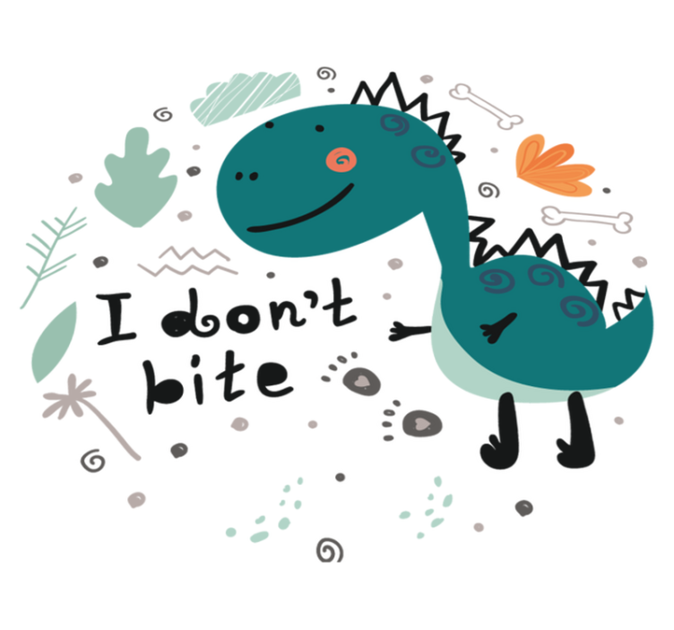 Tepih z živalskim potiskom zeleni nasmejani dinozaver - TenStickers