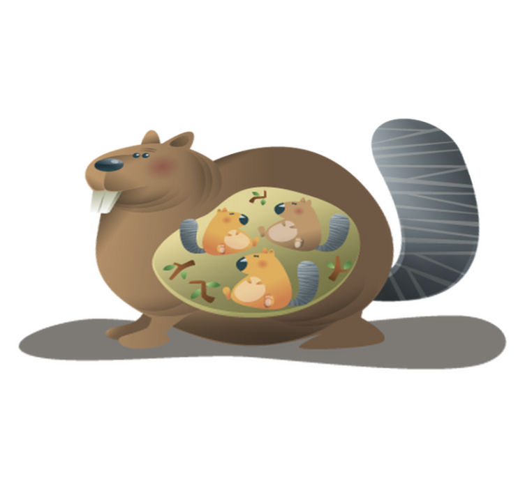 Tepih z živalskim potiskom mama veverica - TenStickers