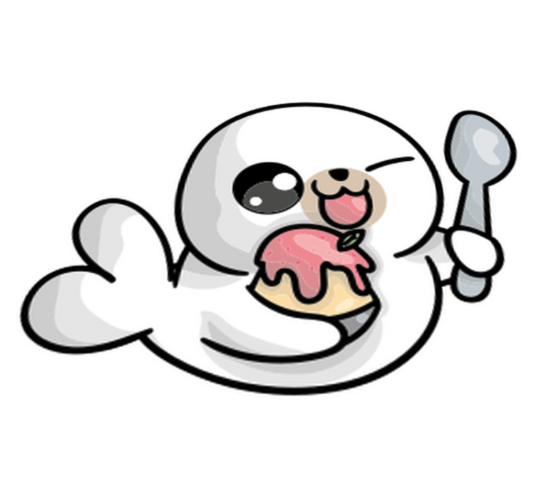 Tepih z živalskim potiskom anime mladič tjulnja - TenStickers
