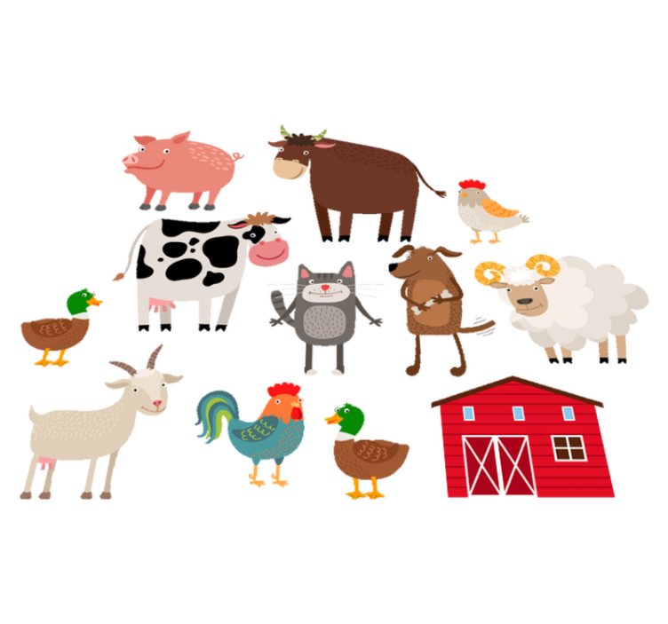 Tepih z živalskim potiskom kmetijski set - TenStickers