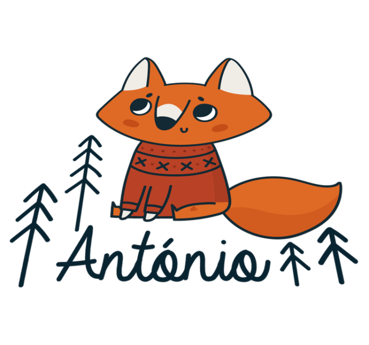 Tepih z živalskim potiskom nordijska lisica z imenom - TenStickers