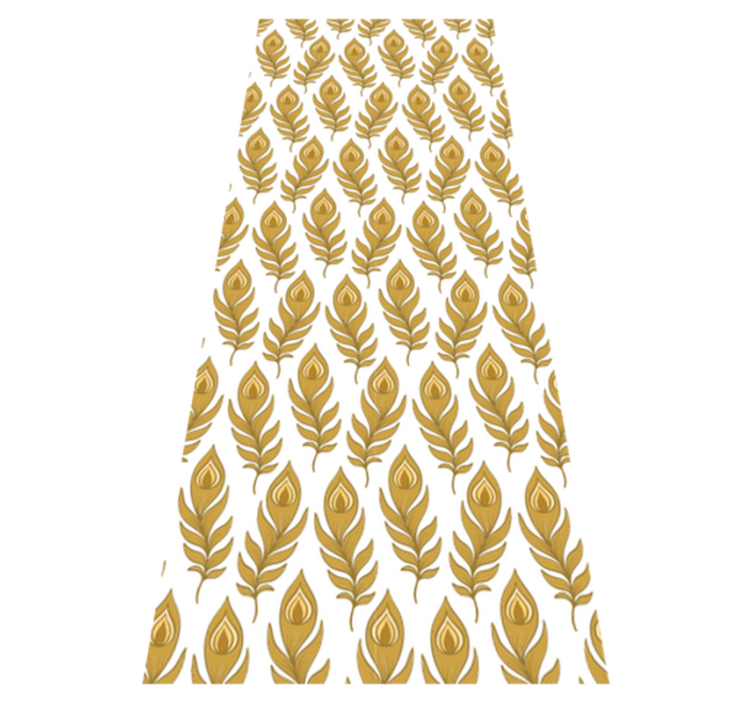 Tepih z živalskim potiskom modra purica z zlatimi cvetovi - TenStickers