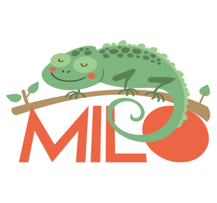 Tepih z živalskim potiskom kameleon z imenom - TenStickers